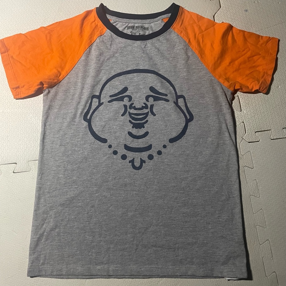 True Religion Gray and Orange T-Shirt